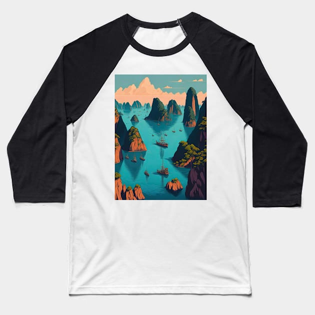 Ha Long Bay Baseball T-Shirt by fleurdesignart